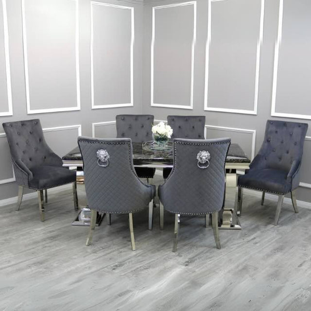 Luxury-8-seater-black-marble-dining-table-rectangular-marble-top-stainless-steel-base