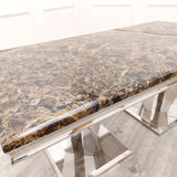 Luxury-8-seater-brown-marble-dining-table-rectangular-marble-top-stainless-steel-base-180cm