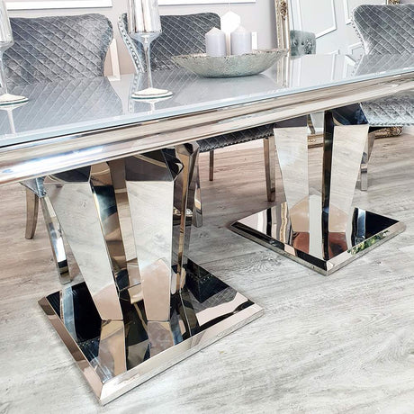 Luxury-8-seater-grey-glass-dining-table-rectangular-glass-top-stainless-steel-base-180cm