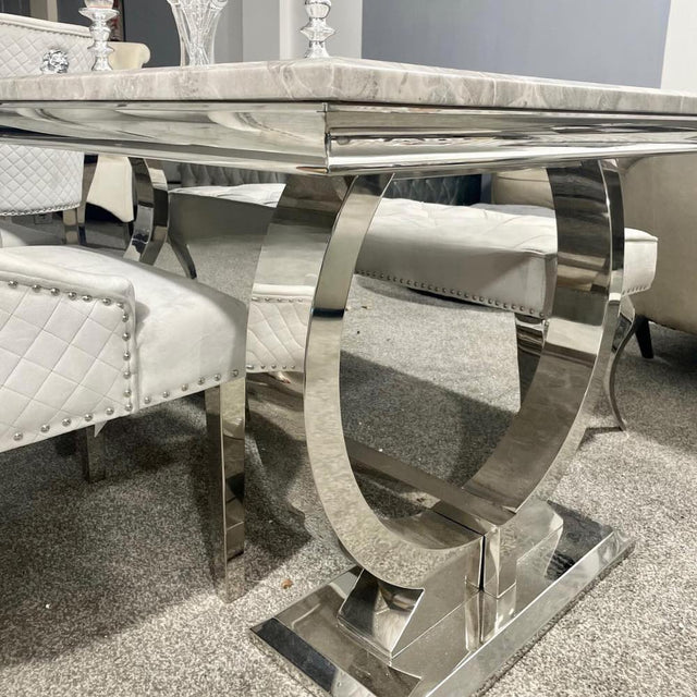 Luxury-8-seater-grey-marble-dining-table-rectangular-marble-top-stainless-steel-base