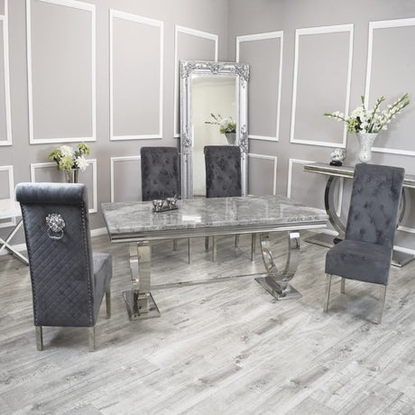 Luxury-8-seater-grey-marble-dining-table-rectangular-marble-top-stainless-steel-base