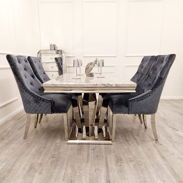 Luxury-8-seater-marble-dining-table-rectangular-grey-marble-top-stainless-steel-base-180cm