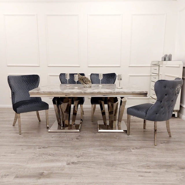 Luxury-8-seater-marble-dining-table-rectangular-grey-marble-top-stainless-steel-base-180cm