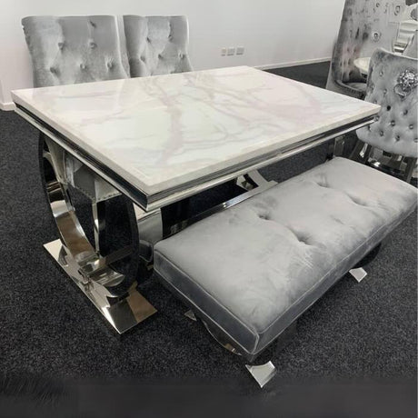 Luxury-8-seater-white-marble-dining-table-rectangular-marble-top-stainless-steel-base