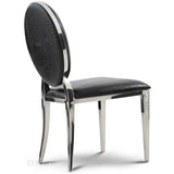 Luxury-Black-Faux-Leather-Crocodile-Style-Dining-Chair-With-Stainless-Steel-Legs-Set-of-2