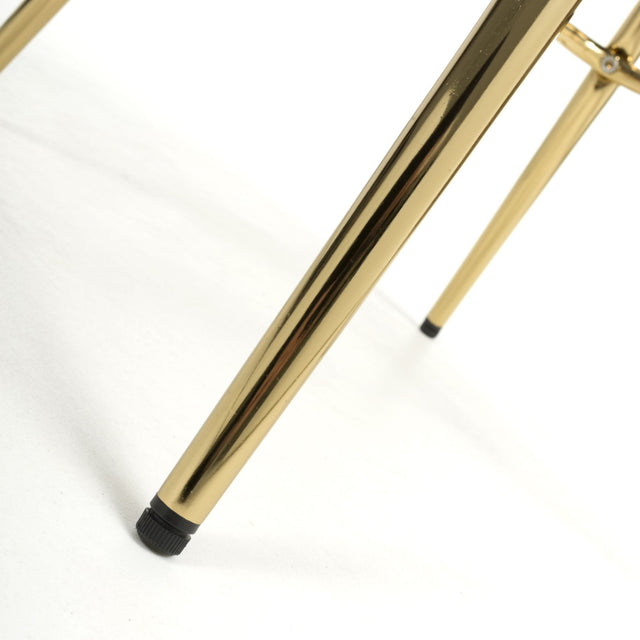 Ashton Luxury Black Textured Fabric Bar Stool With Gold Base