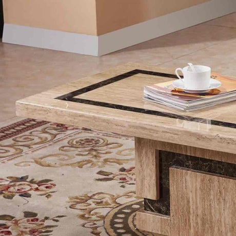 Luxury-Cream-and-Brown-Marble-Dining-Table-And-Matching-Marble-Coffee-Table-Set-With-Pedestal-Base