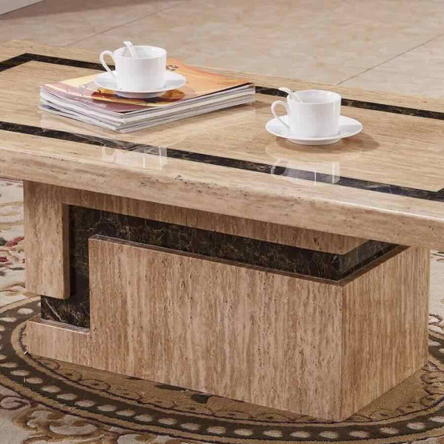 Luxury-Cream-and-Brown-Marble-Dining-Table-And-Matching-Marble-Coffee-Table-Set-With-Pedestal-Base