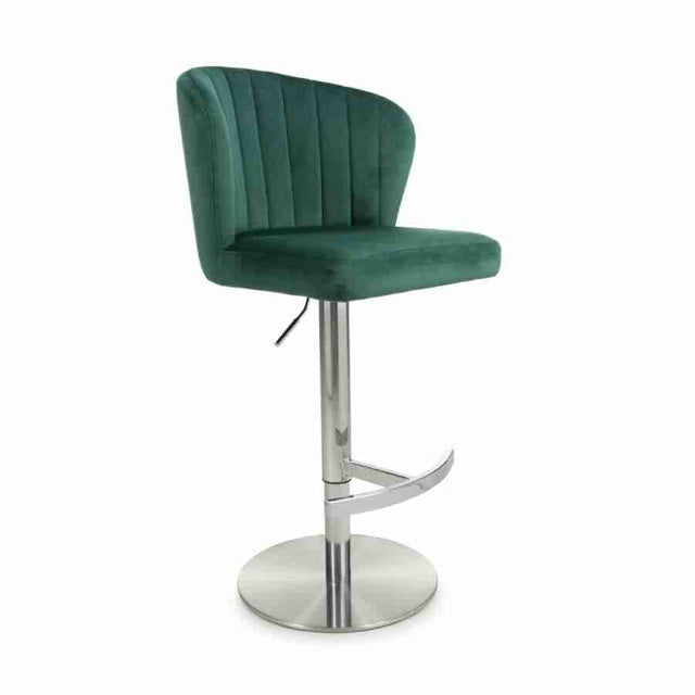 Luxury-Green-Velvet-Adjustable-Bar-Stool-With-Vertical-Stitching-_-Brushed-Stainless-Steel-Base