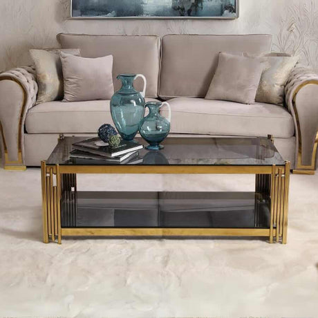 Luxury-Rectangular-Black-Glass-Coffee-Table-With-Unique-Gold-Metal-Base-100cm