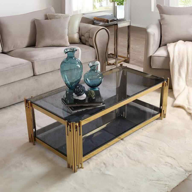 Luxury-Rectangular-Black-Glass-Coffee-Table-With-Unique-Gold-Metal-Base-100cm