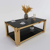 Luxury-Rectangular-Black-Glass-Coffee-Table-With-Unique-Gold-Metal-Base-100cm