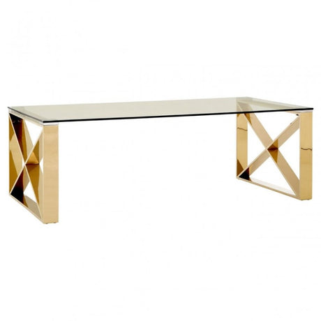 Luxury-Rectangular-Glass-Coffee-Table-Gold-X-Style-Base-100cm