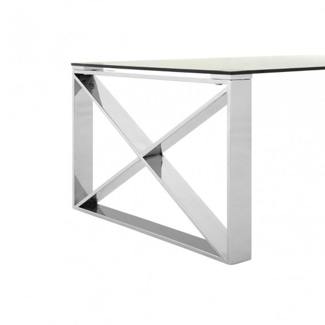 Luxury-Rectangular-Glass-Coffee-Table-With-Metal-X-Style-Base-100cm