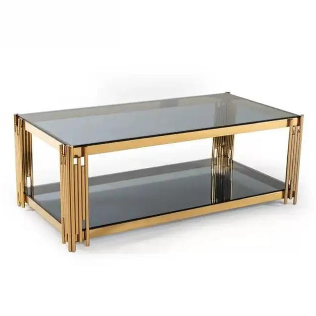 Luxury-Rectangular-Grey-Glass-Coffee-Table-With-Unique-Gold-Metal-Base-100cm