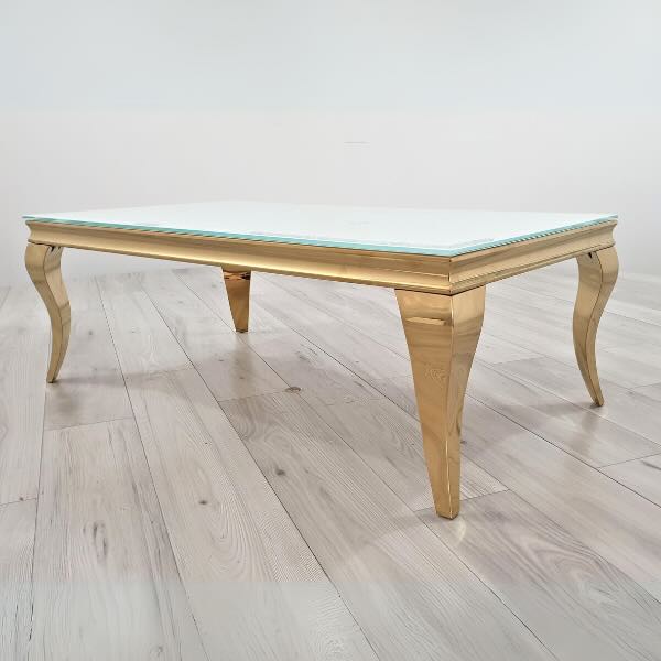 Luxury-Rectangular-White-Glass-Coffee-Table-with-Gold-frame-130cm