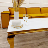 Luxury-Rectangular-White-Glass-Coffee-Table-with-Gold-frame-130cm