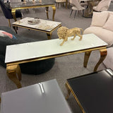 Luxury-Rectangular-White-Glass-Console-Table-with-gold-frame-140cm