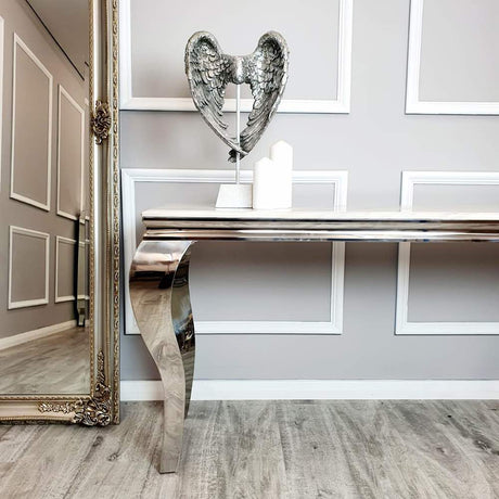 Luxury-Rectangular-White-Marble-Console-Table-Metal-Curved-Legs-120cm