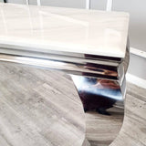 Luxury-Rectangular-White-Marble-Console-Table-Metal-Curved-Legs-120cm