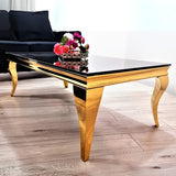 Luxury-Rectangular-black-Glass-Coffee-Table-with-Gold-frame-130cm