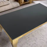 Luxury-Rectangular-black-Glass-Coffee-Table-with-Gold-frame-130cm