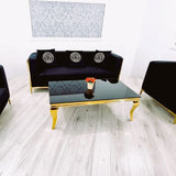 Luxury-Rectangular-black-Glass-Coffee-Table-with-Gold-frame-130cm