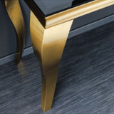 Luxury-Rectangular-black-Glass-Console-Table-with-gold-frame-140cm