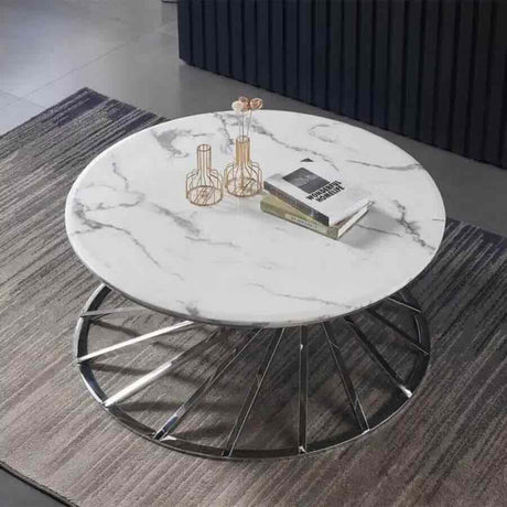 Luxury-Round-White-Marble-Coffee-Table-With-Silver-Spiral-Base-75cm