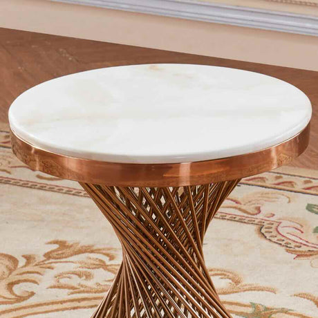 Luxury-Round-White-Marble-Top-Side-Table-With-Rose-Gold-Spiral-Style-Base-50cm