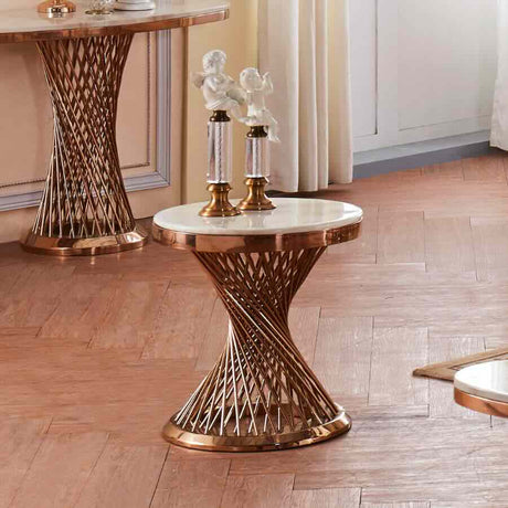 Luxury-Round-White-Marble-Top-Side-Table-With-Rose-Gold-Spiral-Style-Base-50cm