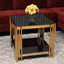 Luxury-Square-Black-Glass-Side-Table-With-Unique-Gold-Base-50cm