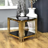 Luxury-Square-Black-Glass-Side-Table-With-Unique-Gold-Base-50cm