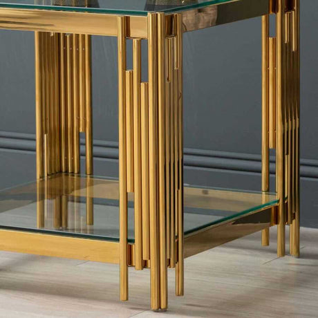 Luxury-Square-Glass-Side-Table-With-Unique-Gold-Base-50cm