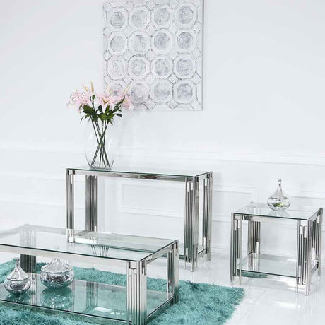 Luxury-Square-Glass-Side-Table-With-Unique-Metal-Base-50cm