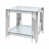 Luxury-Square-Glass-Side-Table-With-Unique-Metal-Base-50cm