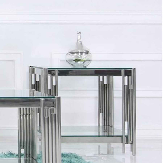 Luxury-Square-Glass-Side-Table-With-Unique-Metal-Base-50cm