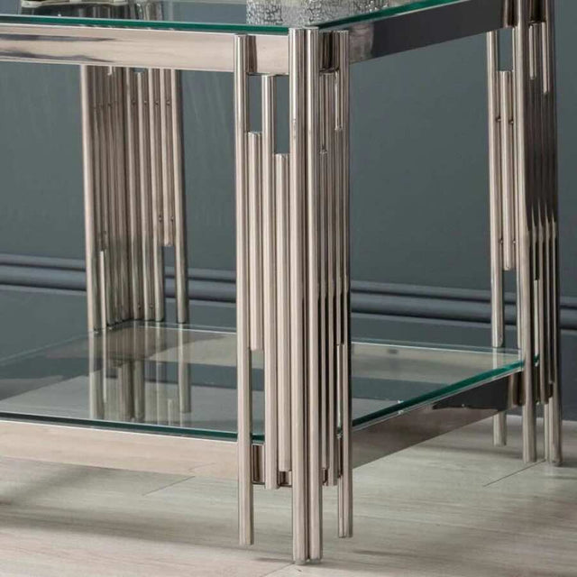 Luxury-Square-Glass-Side-Table-With-Unique-Metal-Base-50cm