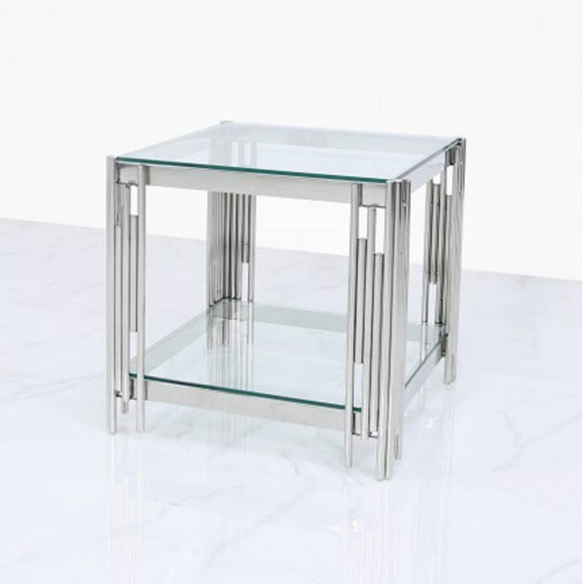 Luxury-Square-Glass-Side-Table-With-Unique-Metal-Base-50cm