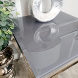 Modern-Square-Grey-Glass-Lamp-Table-Metal-Curved-Legs-60cm