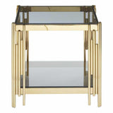 Luxury-Square-Grey-Glass-Side-Table-With-Unique-Gold-Base-50cm