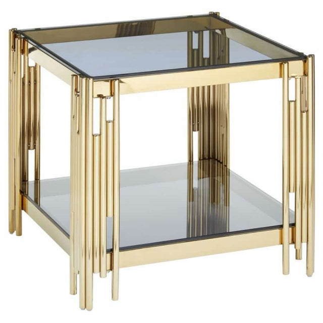 Luxury-Square-Grey-Glass-Side-Table-With-Unique-Gold-Base-50cm