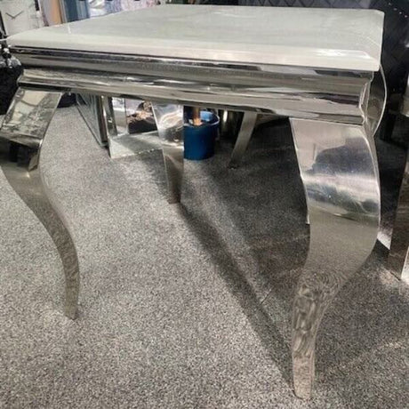 Luxury-Square-White-Marble-Lamp-Table-Metal-Curved-Legs-60cm