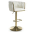 Remington Luxury White Textured Fabric Adjustable Bar Stool