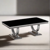 Luxury-black-glass-coffee-table-stainless-steel-base-130cm