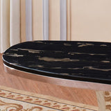 Luxury-black-marble-hallway-console-table-with-chrome-stainless-steel-pedestal-base