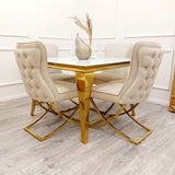 Luxury-cream-velvet-dining-chairs-gold-cross-legs