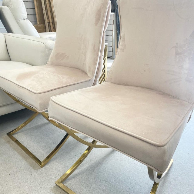 Luxury-cream-velvet-dining-chairs-gold-cross-legs