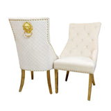 Luxury-cream-velvet-lion-knocker-dining-chairs-gold-legs