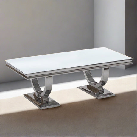 Luxury-white-glass-coffee-table-stainless-steel-base-130cm